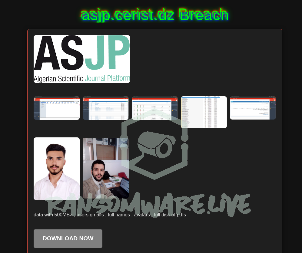 Preuve de la violation de la plateforme ASJP mise en ligne par FUNKSEC